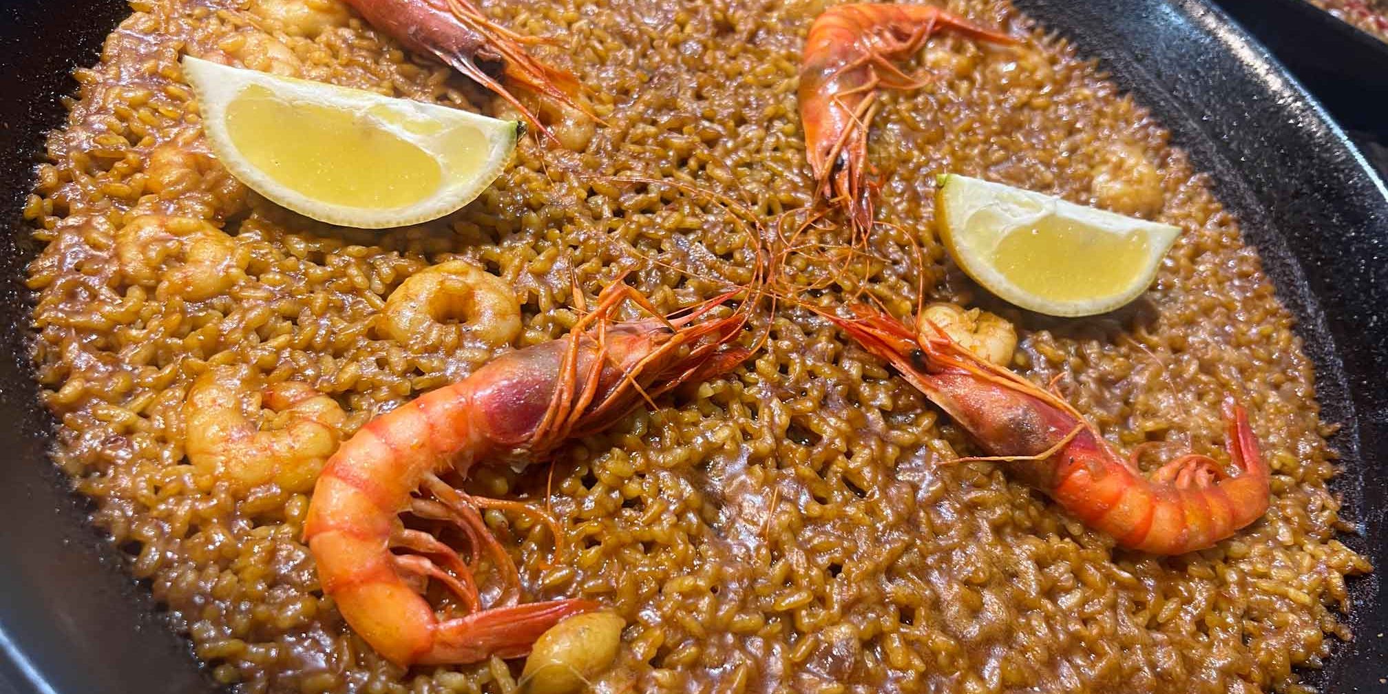 Arroz de gamba roja de la trilla