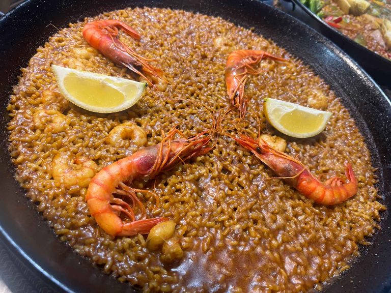 Arroz de gamba roja de la trilla